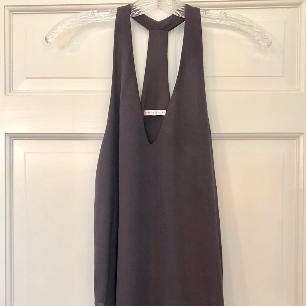 Three Eighty Two Gray Racerback Blouse